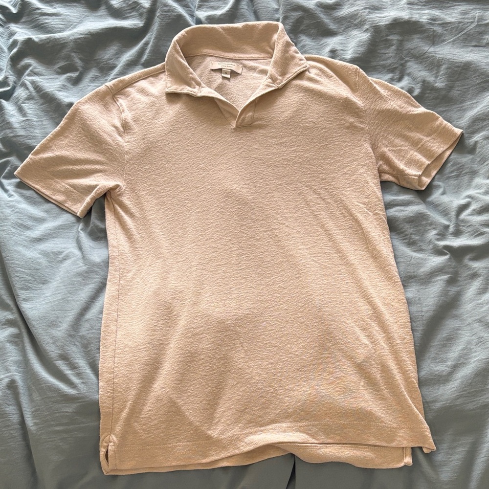 Banana Republic Men's Linen Blend Beige Polo Shirt - size small